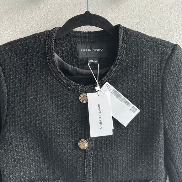 Urban Revivo BUTTONED TWEED JACKET size US 6 - Picture 3 of 6